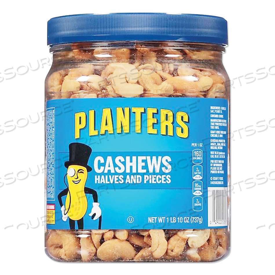 SALTED CASHEW HALVES AND PIECES, 26 OZ CANISTER 