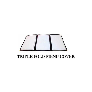 TRIPLE FOLD MENU COVER, 9-1/2"W, 12"H, PLASTIC W/ VINYL BINDING, THREE PAGE, BURGUNDY by Winco DWL International, LLC