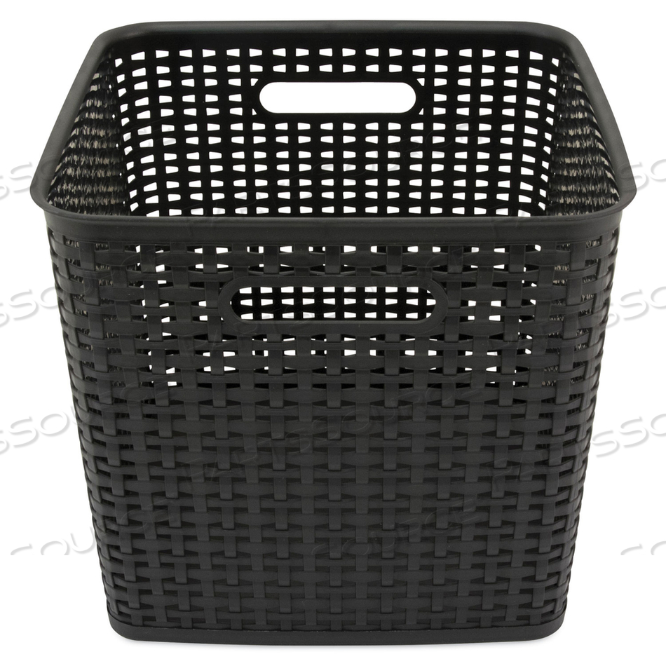 PLASTIC WEAVE BIN, EXTRA LARGE, 12.5" X 12.5" X 11.13", BLACK, 2/PACK by Advantus PLASTIC WEAVE BIN, EXTRA LARGE, 12.5" X 12.5" X 11.13", BLACK, 2/PACK by Advantus