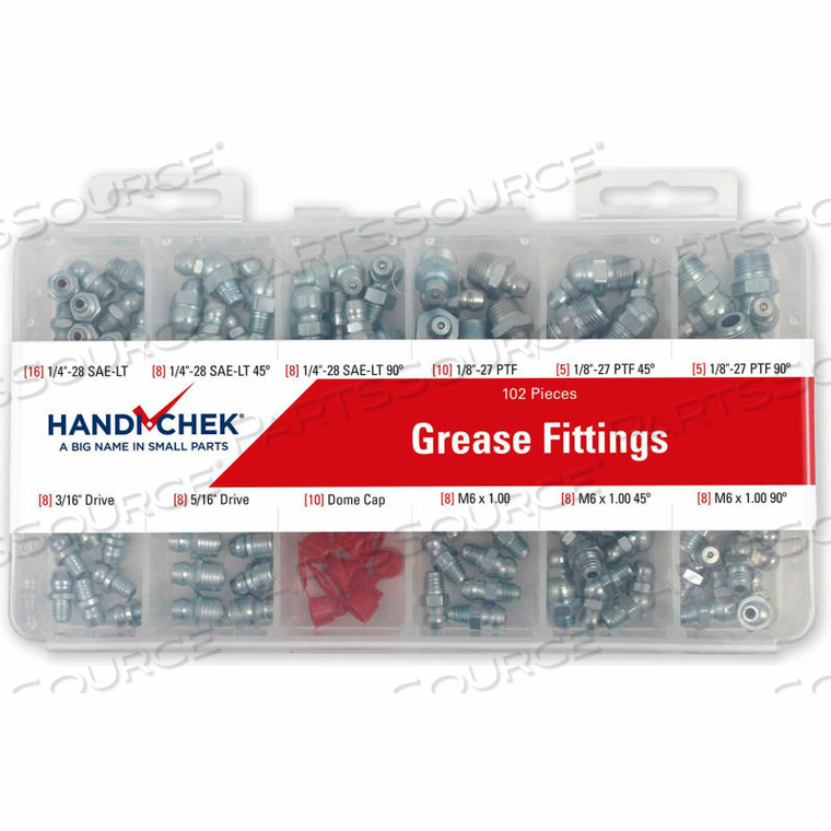 GREASE FITTINGS ASSORTMENT 102 PIECES by Flint Hills Trading GREASE FITTINGS ASSORTMENT 102 PIECES by Flint Hills Trading