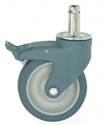 METRO 5PCB 5" POLYURETHANE SWIVEL/BRAKE STEM CASTER FOR SUPER ERECTA INDUSTRIAL WIRE SHELVING RACKS by Intermetro Industries (Emerson)