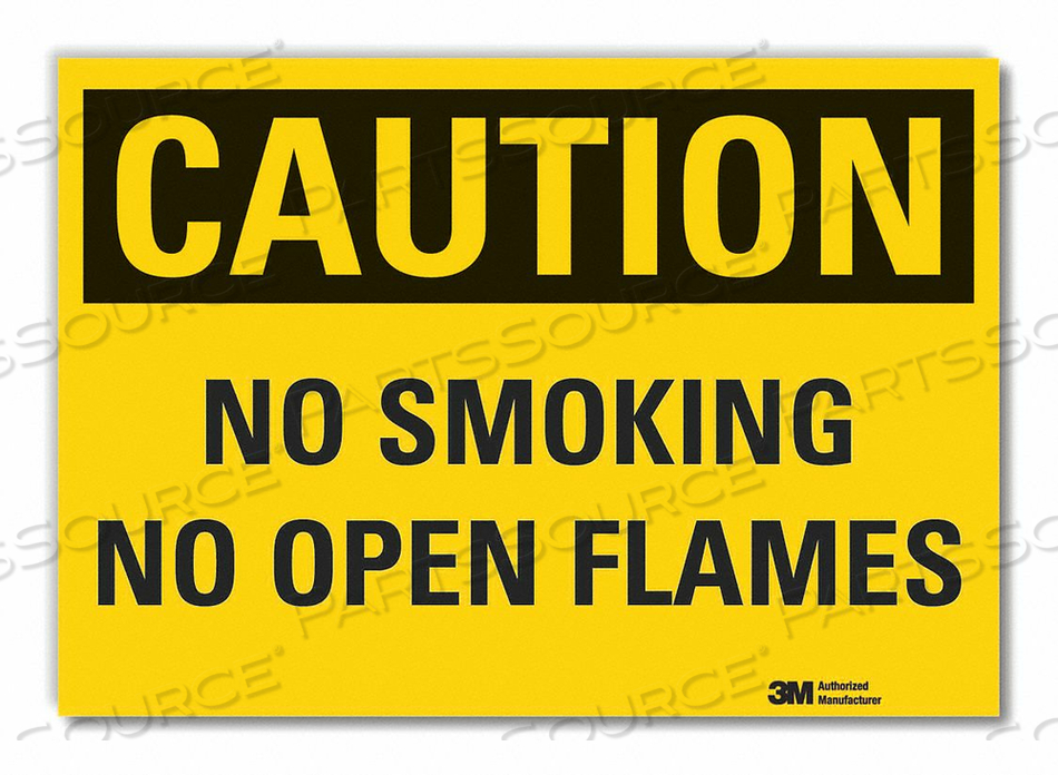 CAUTION NO SMOKING SIGN 3-1/2X5 VINYL by Lyle Signs Inc.