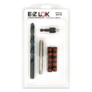 SELF LOCKING THREAD INSERT, THIN WALL, 3/8"-16 INT THRD SZ, 1/2"-13 EXT THRD SZ by E-Z Lok