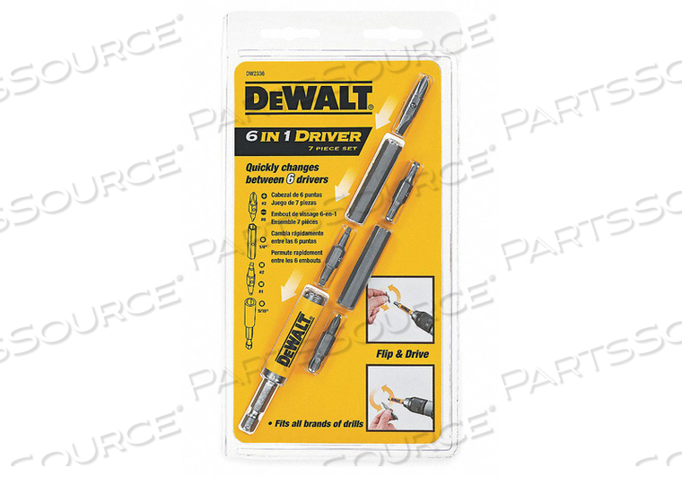 SCREWDRIVER BIT SET 7 PIECES 1/4 SHANK by DeWalt SCREWDRIVER BIT SET 7 PIECES 1/4 SHANK by DeWalt