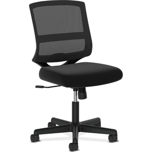 HON MID-BACK TASK CHAIR - FABRIC - ARMLESS - MESH BACK - BLACK - VALUTASK SERIES by OFM Inc