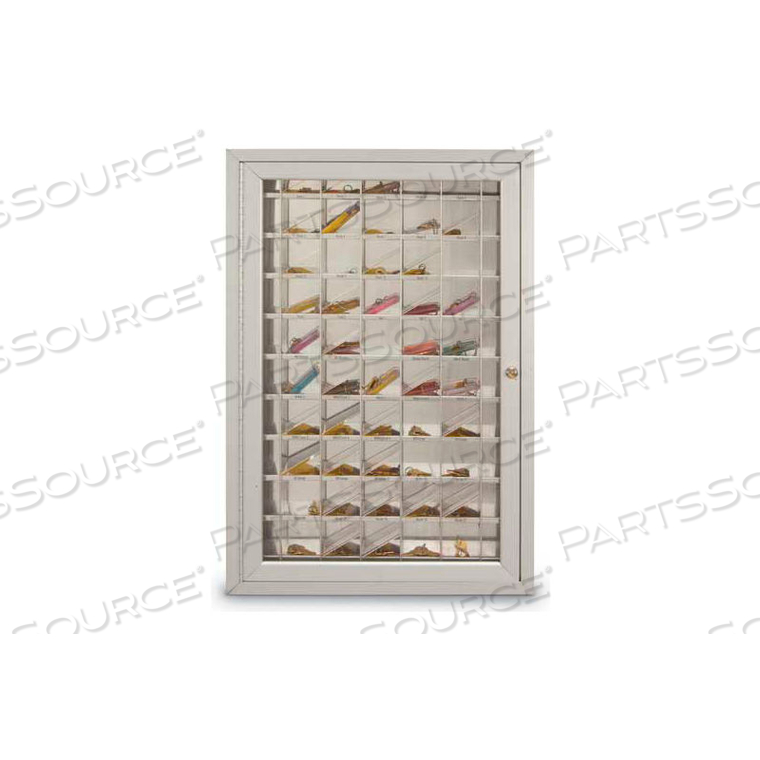 ALUMINUM KEY & CREDIT CARD CABINET, 70 POCKETS, 23"W X 3-1/4"D X 35"H, SATIN by United Visual Products