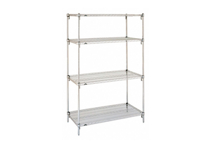 METRO SUPER ADJUSTABLE SUPER ERECTA A366C 4-SHELF INDUSTRIAL WIRE SHELVING STARTER UNIT, CHROME, 18" X 60" X 63" by Intermetro Industries (Emerson)