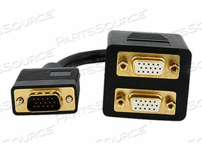 1 FT VGA TO 2X VGA VIDEO SPLITTER CABLE - M/F - VGA SPLITTER - HD-15 (M) TO HD-15 (F) - 1 FT - BLACK by StarTech.com Ltd. 1 FT VGA TO 2X VGA VIDEO SPLITTER CABLE - M/F - VGA SPLITTER - HD-15 (M) TO HD-15 (F) - 1 FT - BLACK by StarTech.com Ltd.