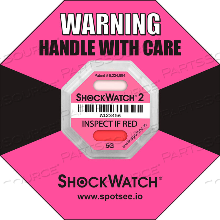 SPOTSEE RFID IMPACT INDICATORS, 5G RANGE, PINK, 100/BOX by Shockwatch Inc
