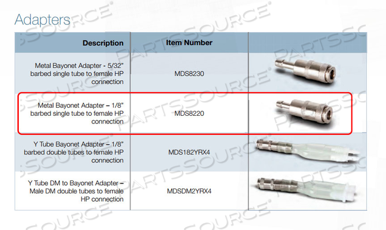 METAL FEMALE BAYONET CONNECTOR, 1/8 IN by Medline Industries, Inc.