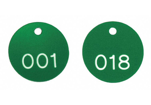 NUMBERED TAGS 1-1/8IN ROUND 1-100 PK100 by Accuform Manufacturing, Inc.
