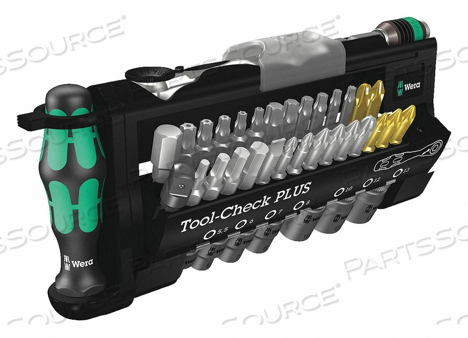 TOOL CHECK PLUS BITS W RATCHET & SOCKET by Wera
