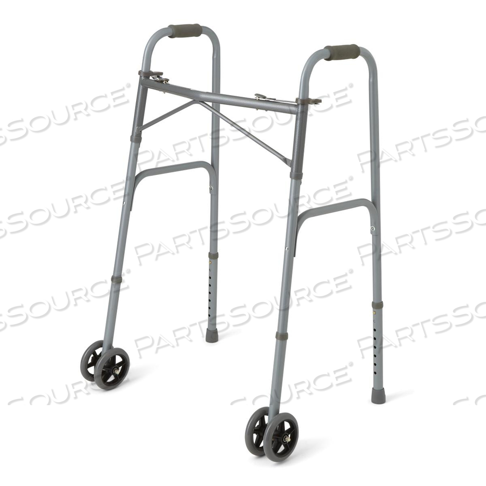 5" WHEEL ADULT BARIATRIC FOLDING WALKER - SILVER by Medline Industries, Inc.