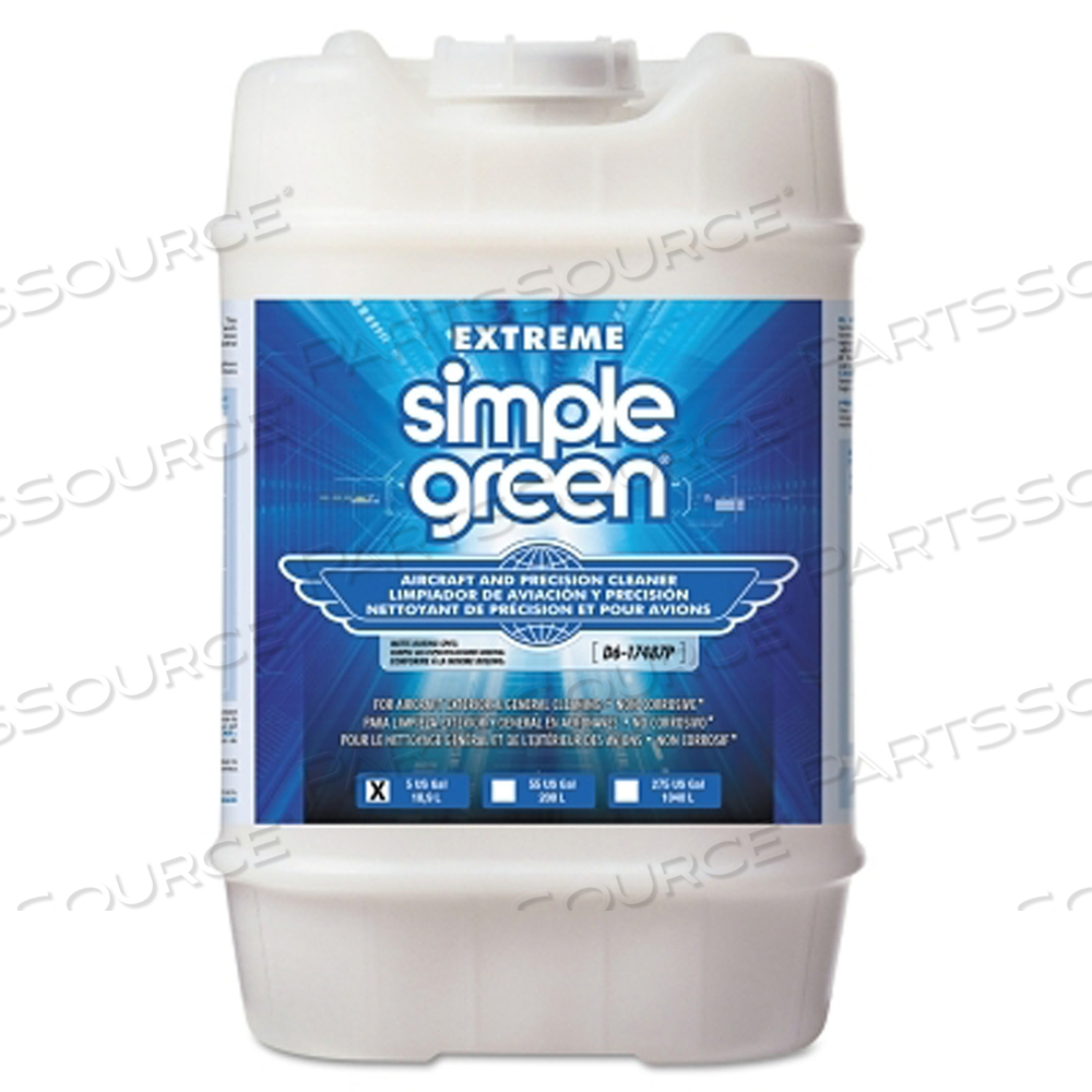 EXTREME AIRCRAFT & PRECISION CLEANER, 5 GAL, PAIL, UNSCENTED by Simple Green EXTREME AIRCRAFT & PRECISION CLEANER, 5 GAL, PAIL, UNSCENTED by Simple Green