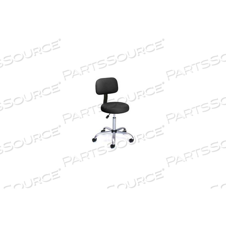 MEDICAL STOOL WITH BACKREST - VINYL - BLACK by Boss