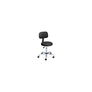 MEDICAL STOOL WITH BACKREST - VINYL - BLACK by Boss