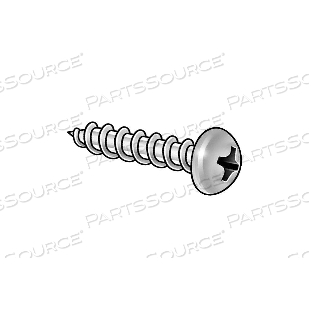TAPPING SHEET METAL SCREW, #10 SIZE, 3/4 IN LG, 18-8 STAINLESS STEEL, PLAIN, TRUSS, PHILLIPS by Fabory TAPPING SHEET METAL SCREW, #10 SIZE, 3/4 IN LG, 18-8 STAINLESS STEEL, PLAIN, TRUSS, PHILLIPS by Fabory