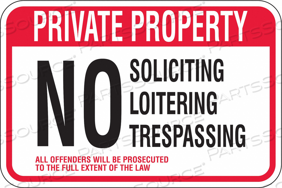 ADMITTANCE SIGN 12 X 18IN BK AND R/WHT by Lyle Signs Inc.