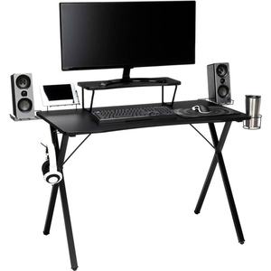 ESSENTIALS COLLECTION GAMING COMPUTER DESK WITH X-BASE, BLACK by OFM Inc