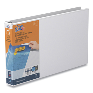 QUICKFIT LEDGER D-RING VIEW BINDER, 3 RINGS, 1.5" CAPACITY, 11 X 17, WHITE by Stride