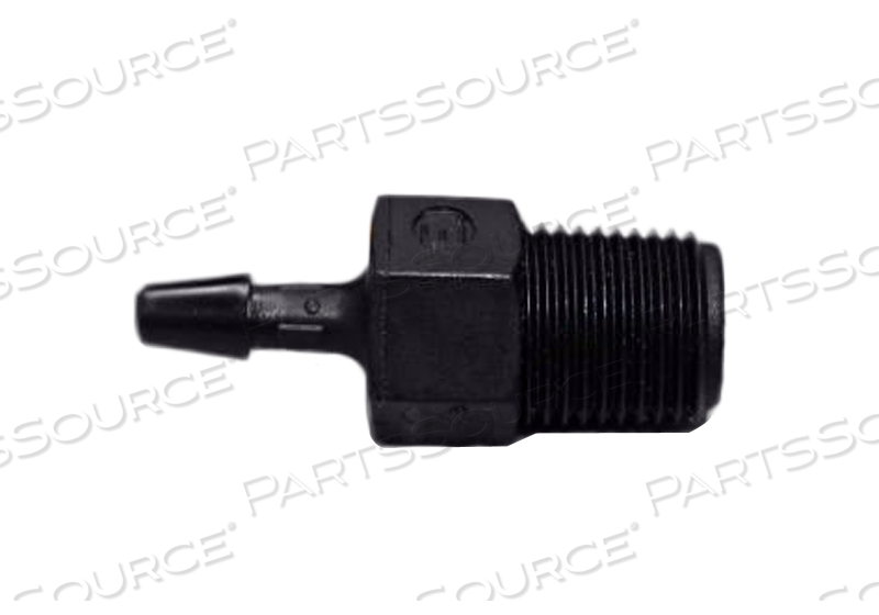 FITTING-1/8" HIGH PRESSURE MALE HOSE BARB (BLACK) (1/8" MPT X 1/8" BARB) by Custom Ultrasonics