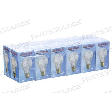 LIGHT BULB, 40W 130V, 12PK LIGHT BULB, 40W 130V, 12PK