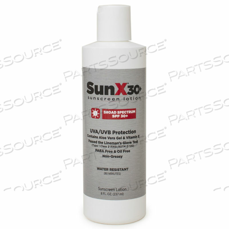 SUN X 30 SUNSCREEN LOTION, SPF 30+, 8OZ BOTTLE, 1-BOTTLE by Coretex Products