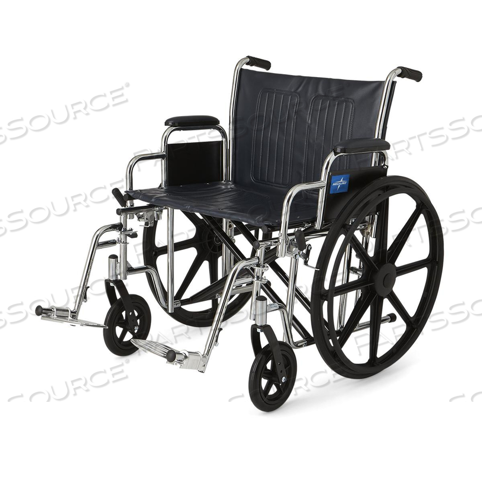 WHEEL CHAIR, 24 IN, EXTRA-WIDE, CHROME PLATING CARBON STEEL FRAME by Medline Industries, Inc. WHEEL CHAIR, 24 IN, EXTRA-WIDE, CHROME PLATING CARBON STEEL FRAME by Medline Industries, Inc.