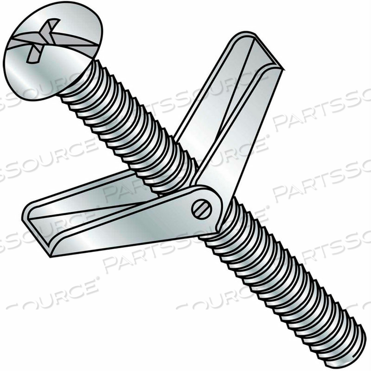 3/16X4 COMBINATION ROUND HEAD TOGGLE BOLT ZINC, PKG OF 50 by Kanebridge Corporation