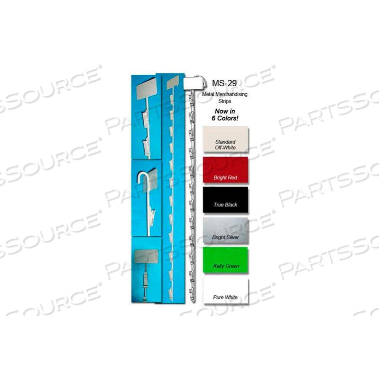 METAL MERCHANDISING STRIPS, 12 STATIONS, WHITE by Clip Strip Corp.