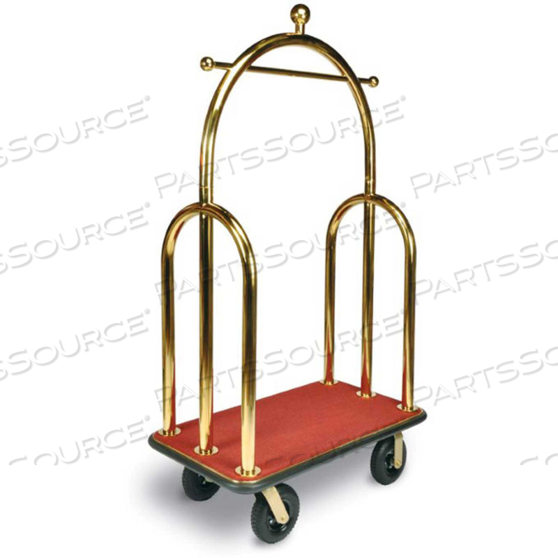 HD TRIDENT BELLMAN CART TITANIUM, RED CARPET, BLACK BUMPER, 8" SEMI-PNEUMATIC by CSL
