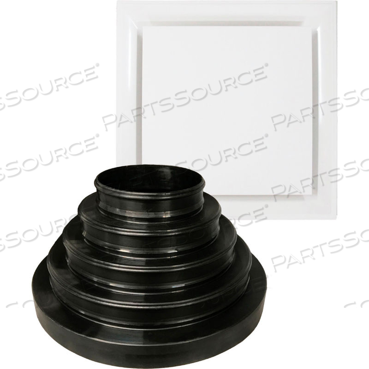 PLAQUE DIFFUSER KIT, WHITE, FITS MULTIPLE NECK SIZES by American Louver
