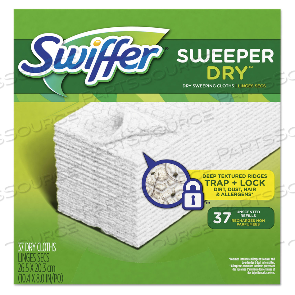 DRY REFILL CLOTHS, WHITE, 10.4 X 8, 37/BOX, 4 BOXES/CARTON 