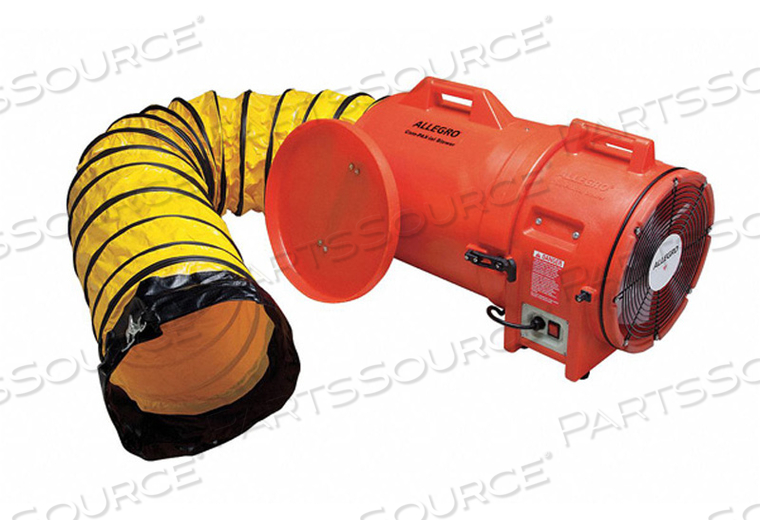 COM-PAX-IAL BLOWER WITH 25' DUCTING & CANISTER, 12" DIA., 1HP, 1842 CFM by Allegro COM-PAX-IAL BLOWER WITH 25' DUCTING & CANISTER, 12" DIA., 1HP, 1842 CFM by Allegro