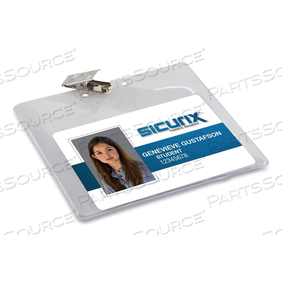 SICURIX BADGE HOLDER, HORIZONTAL, 3 X 4, CLEAR by Sicurix