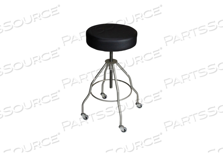 PASSAIC REVOLVING STOOL 15" DIAMETER W/UPHOLSTERED SEAT BLACK W/(4) LEG W/(2") CASTERS by Blickman