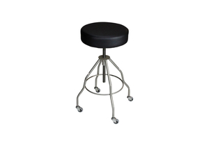 PASSAIC REVOLVING STOOL 15" DIAMETER W/UPHOLSTERED SEAT BLACK W/(4) LEG W/(2") CASTERS by Blickman