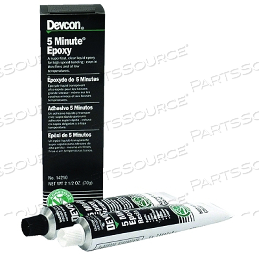 5 MINUTE EPOXY, 2.5 OZ, DUAL TUBE, COLORLESS TO LIGHT YELLOW by Devcon 5 MINUTE EPOXY, 2.5 OZ, DUAL TUBE, COLORLESS TO LIGHT YELLOW by Devcon