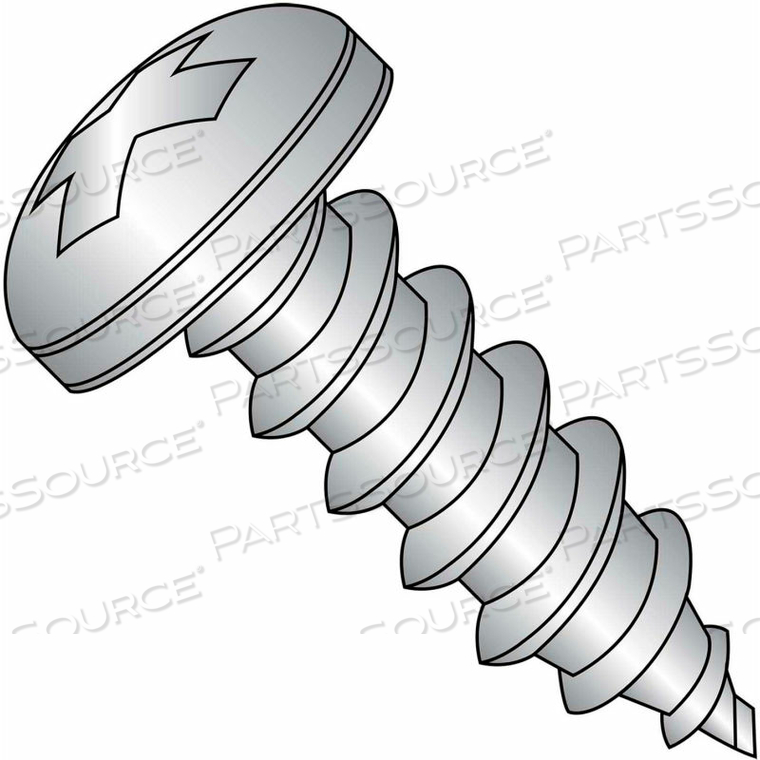 SELF TAPPING SCREW - #8 X 1/2" - PHILLIPS PAN HEAD - TYPE A - FT - 18-8 (A2) SS - PKG OF 1000 