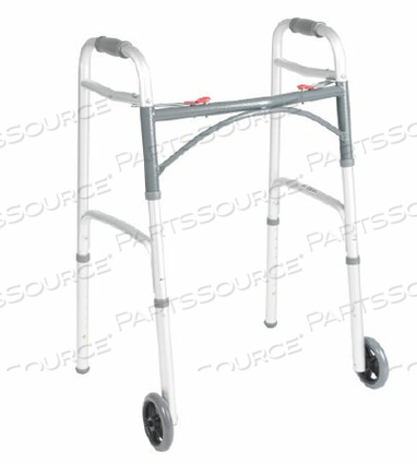 JUNIOR ALUMINUM FOLDING WALKER WITH WHEELS by McKesson JUNIOR ALUMINUM FOLDING WALKER WITH WHEELS by McKesson
