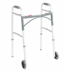 JUNIOR ALUMINUM FOLDING WALKER WITH WHEELS by McKesson