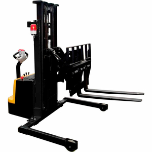 FULLY POWERED 25" REACH STACKER 1500 LB 118"H ADJ FORKS INSIDE ADJ STRADDLE LEGS by Vestil Manufacturing Corp.