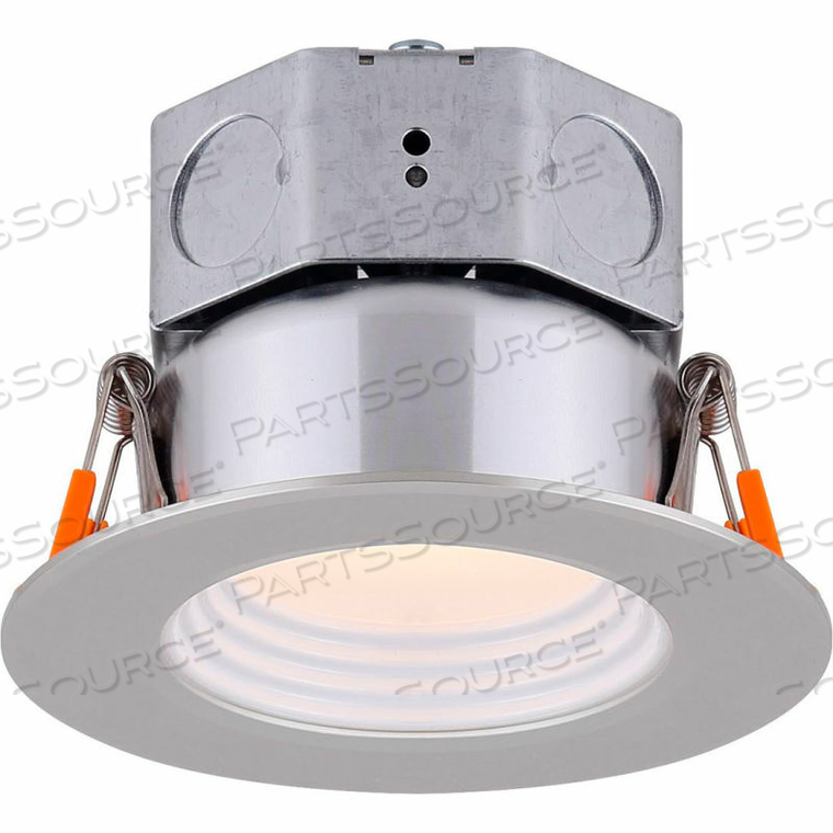 3" ROUND LED BAFFLE RECESS DOWN LIGHT, 6W, 120V, 3000K, NICKEL 