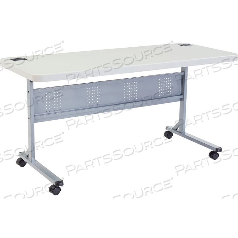 INTERION 72" X 24" BLOW MOLDED FOLDABLE TRAINING TABLE - WHITE by National Public Seating