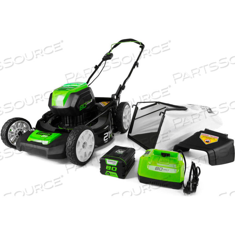 GLM801602 80V PRO SERIES 21" LAWN MOWER KIT W/ 4.0AH BATTERY & CHARGER by Greenworks Pro GLM801602 80V PRO SERIES 21" LAWN MOWER KIT W/ 4.0AH BATTERY & CHARGER by Greenworks Pro