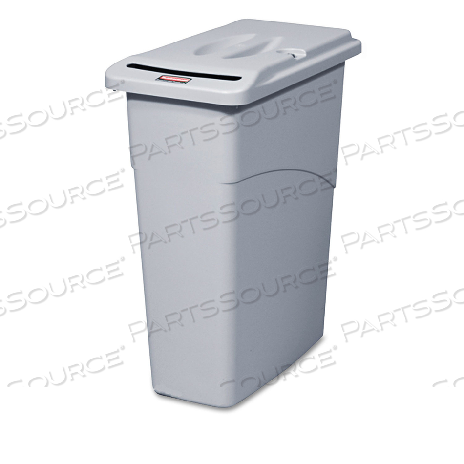 SLIM JIM CONFIDENTIAL DOCUMENT WASTE RECEPTACLE WITH LID, 23 GAL, LIGHT GRAY by Rubbermaid Medical Division SLIM JIM CONFIDENTIAL DOCUMENT WASTE RECEPTACLE WITH LID, 23 GAL, LIGHT GRAY by Rubbermaid Medical Division