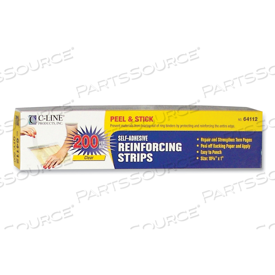 SELF-ADHESIVE REINFORCING STRIPS, 1 X 10.75, CLEAR by C-Line