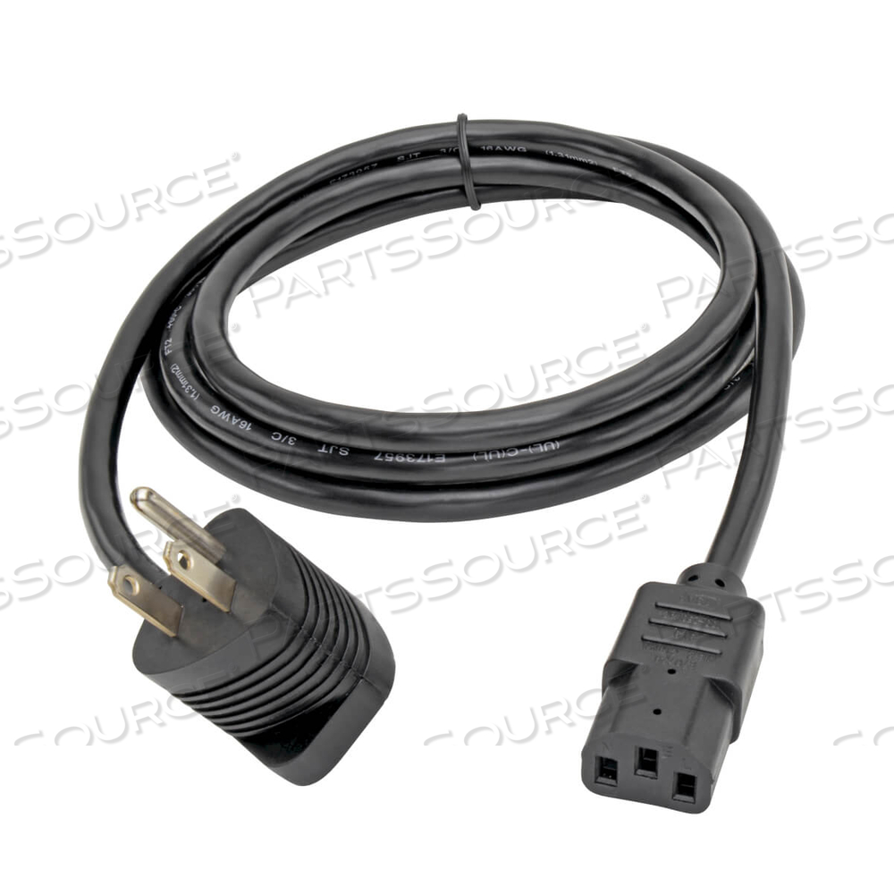 POWER CORD, 6 FT, 13 A, 125 V, 16 AWG, NEMA 5-15P/NEMA 5-15R TO IEC 320-C13, BLACK by Tripp Lite POWER CORD, 6 FT, 13 A, 125 V, 16 AWG, NEMA 5-15P/NEMA 5-15R TO IEC 320-C13, BLACK by Tripp Lite