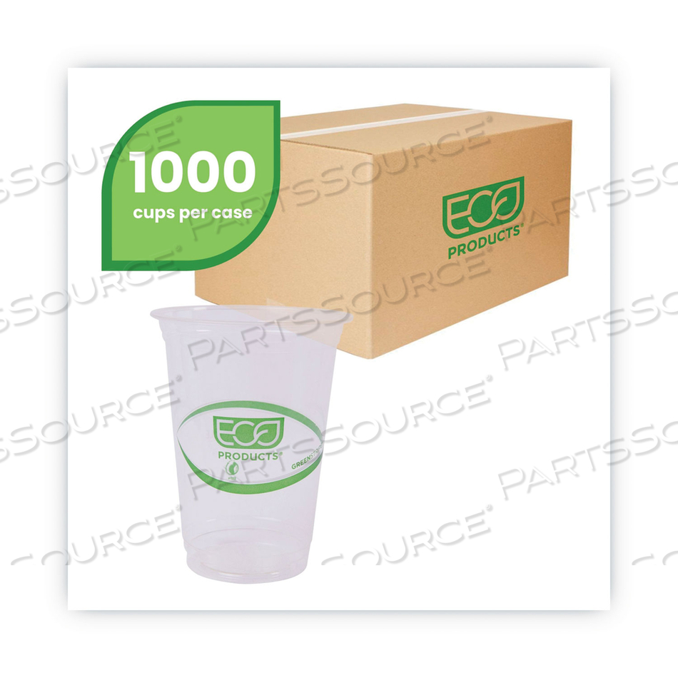 GREENSTRIPE RENEWABLE AND COMPOSTABLE COLD CUPS, 16 OZ, CLEAR by Eco-Products GREENSTRIPE RENEWABLE AND COMPOSTABLE COLD CUPS, 16 OZ, CLEAR by Eco-Products
