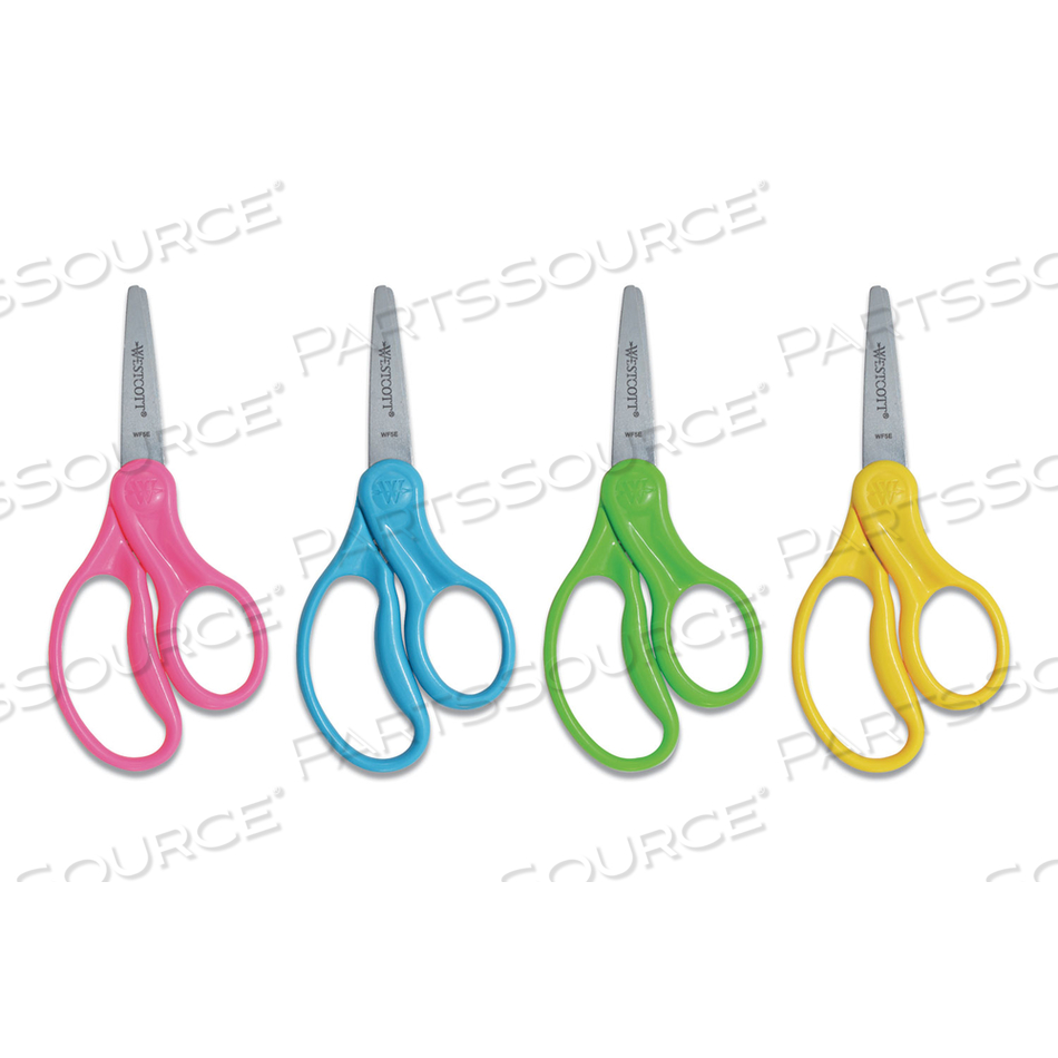 FOR KIDS SCISSORS, POINTED TIP, 5" LONG, 1.75" CUT LENGTH, RANDOMLY ASSORTED STRAIGHT HANDLES by Westcott